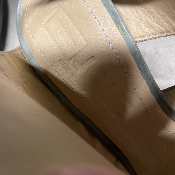 Michael Jolie heels made in Italy leather sea green womens size 37 / US 7 buckle - Picture 4 of 6